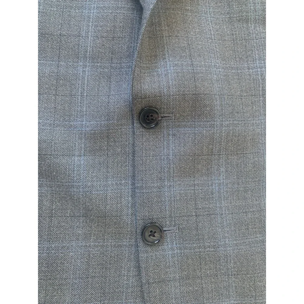 Lauren Ralph Lauren Sport Coat Men's 42L Silk & Wool Grey Blue Windowpane Blazer